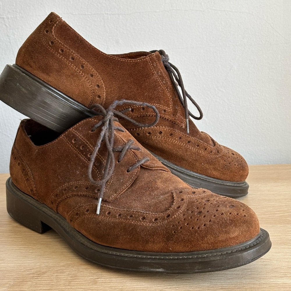 Banana Republic Vera Gomma Wingtip Suede Shoes Mens 10.5